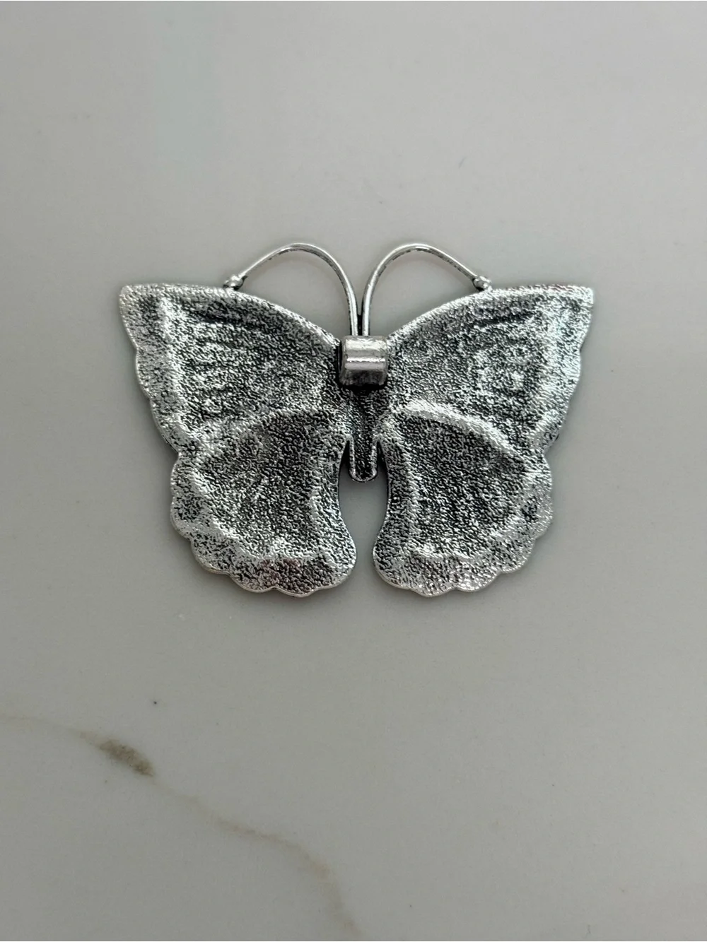 Butterfly Filigree Big Charm  - Silver Tone